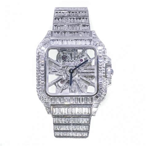 diamond skeleton cartier watch|cartier skeleton bust down.